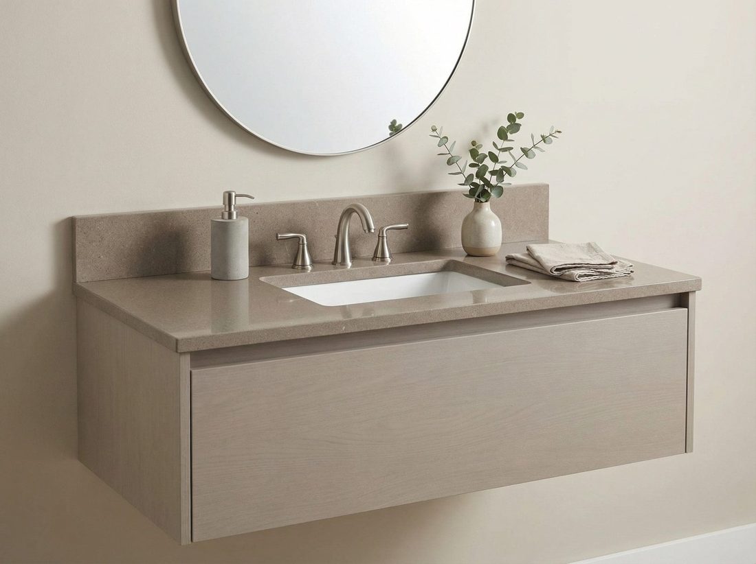 Taupe Taupe floating vanity