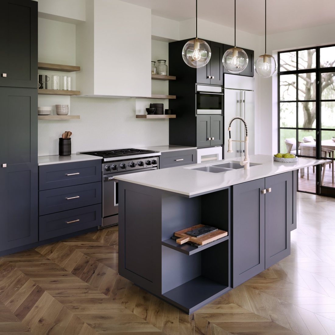 Snowdon White Snowdon White kitchen island and countertops