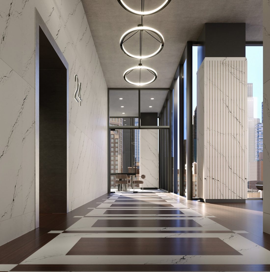Cambria Inverness Platinum In a room setting