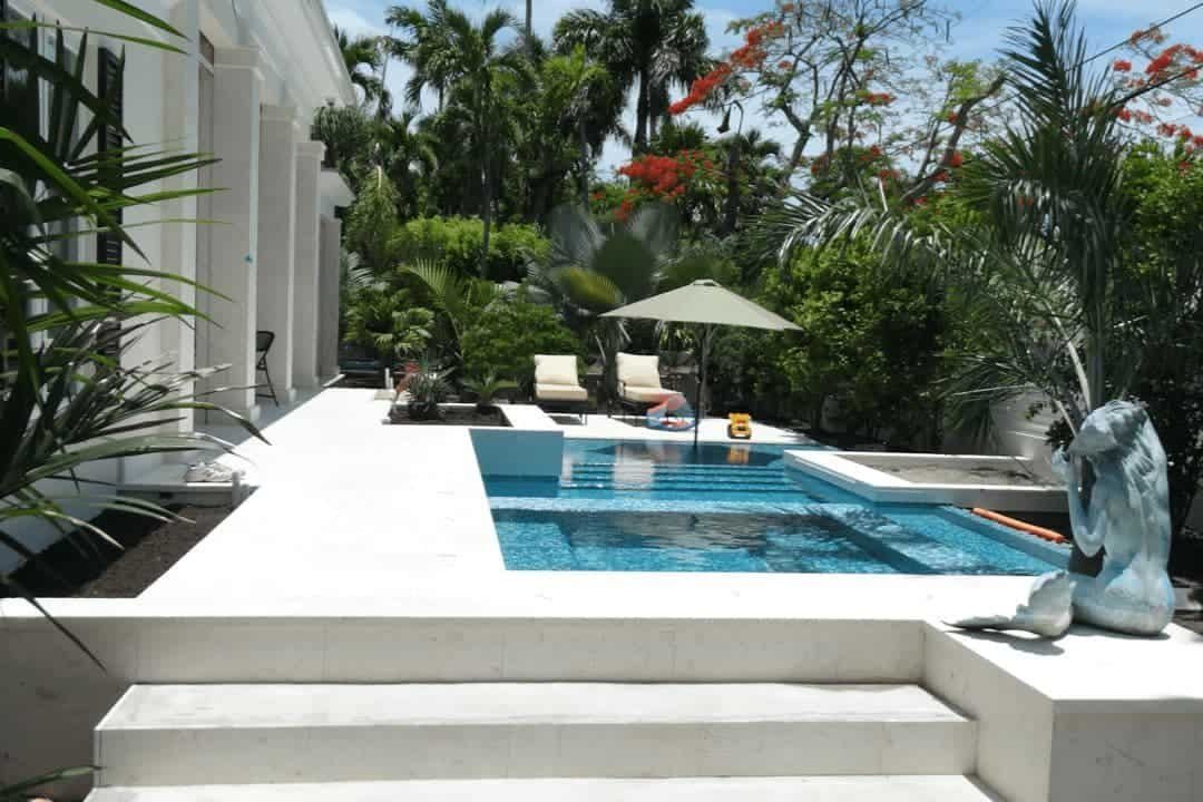 Ocean Reef White Original Slab In a room setting