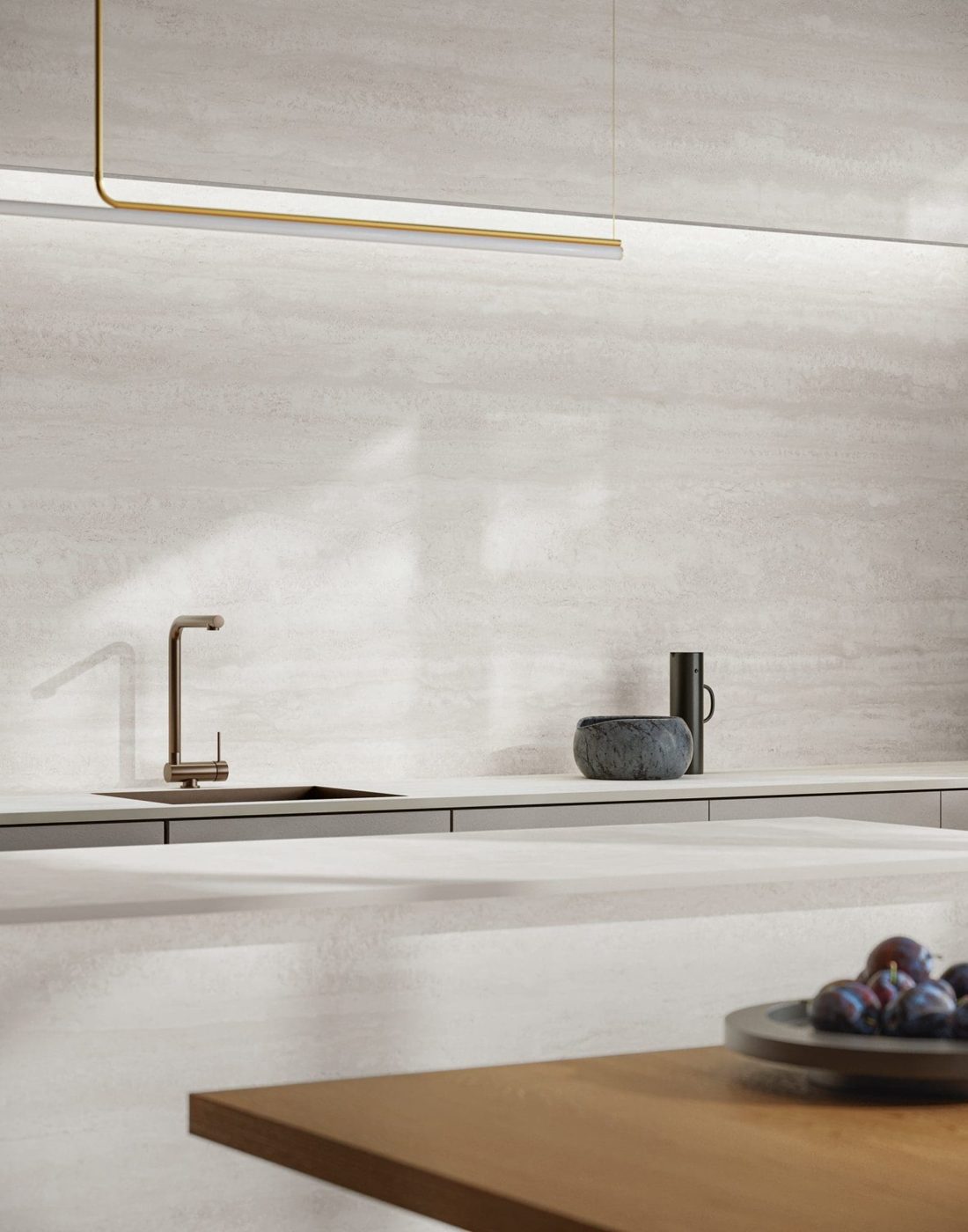 Infinity Travertino Bianco In a room setting