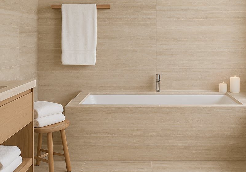 Ivory Vein Cut In a room setting