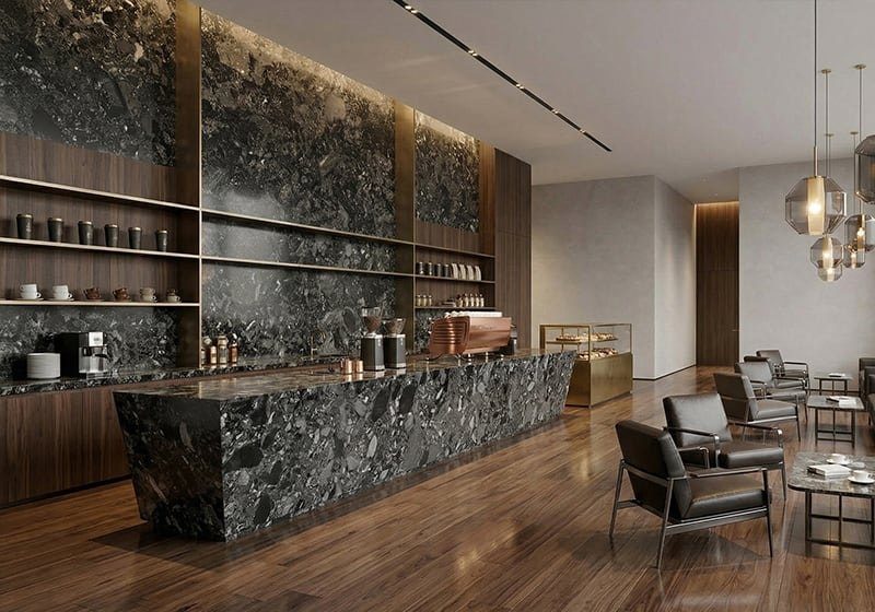 Calacatta Black In a room setting