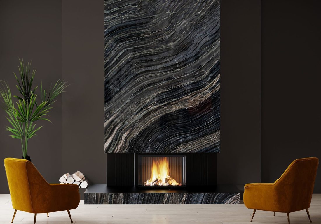 Silver Brown Wave In a room setting