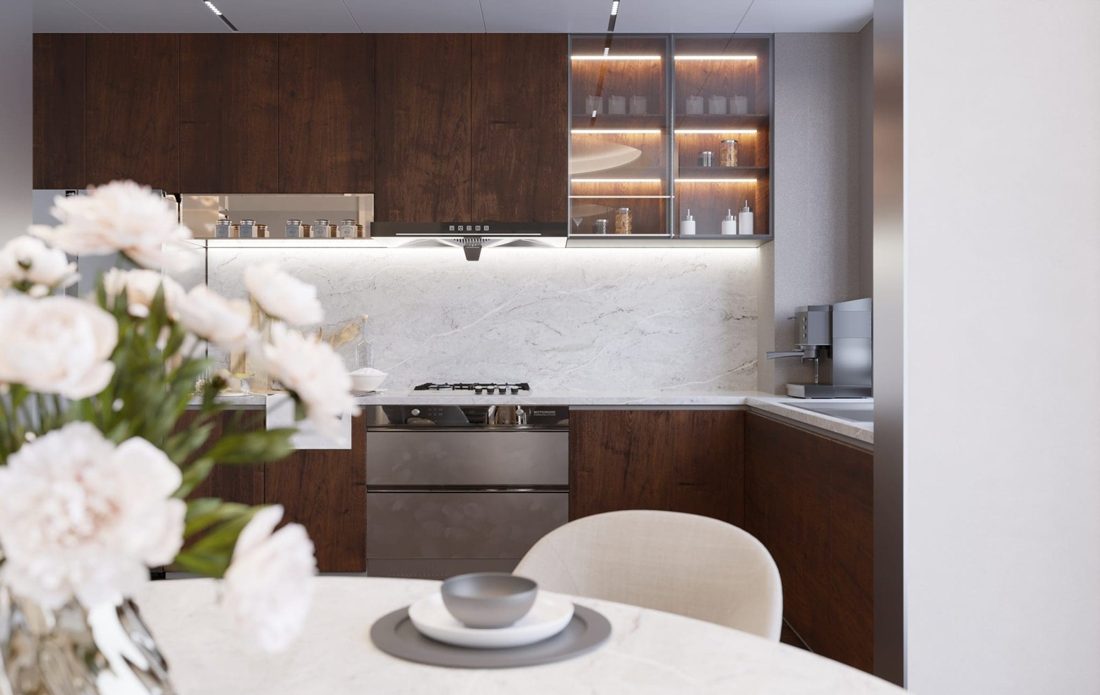 Pompeii Quartz Coastal In a room setting