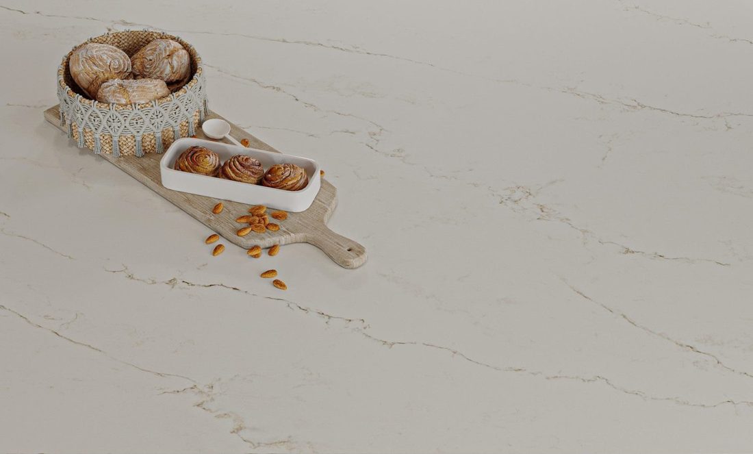 Pompeii Quartz Colorado Ridge In a room setting