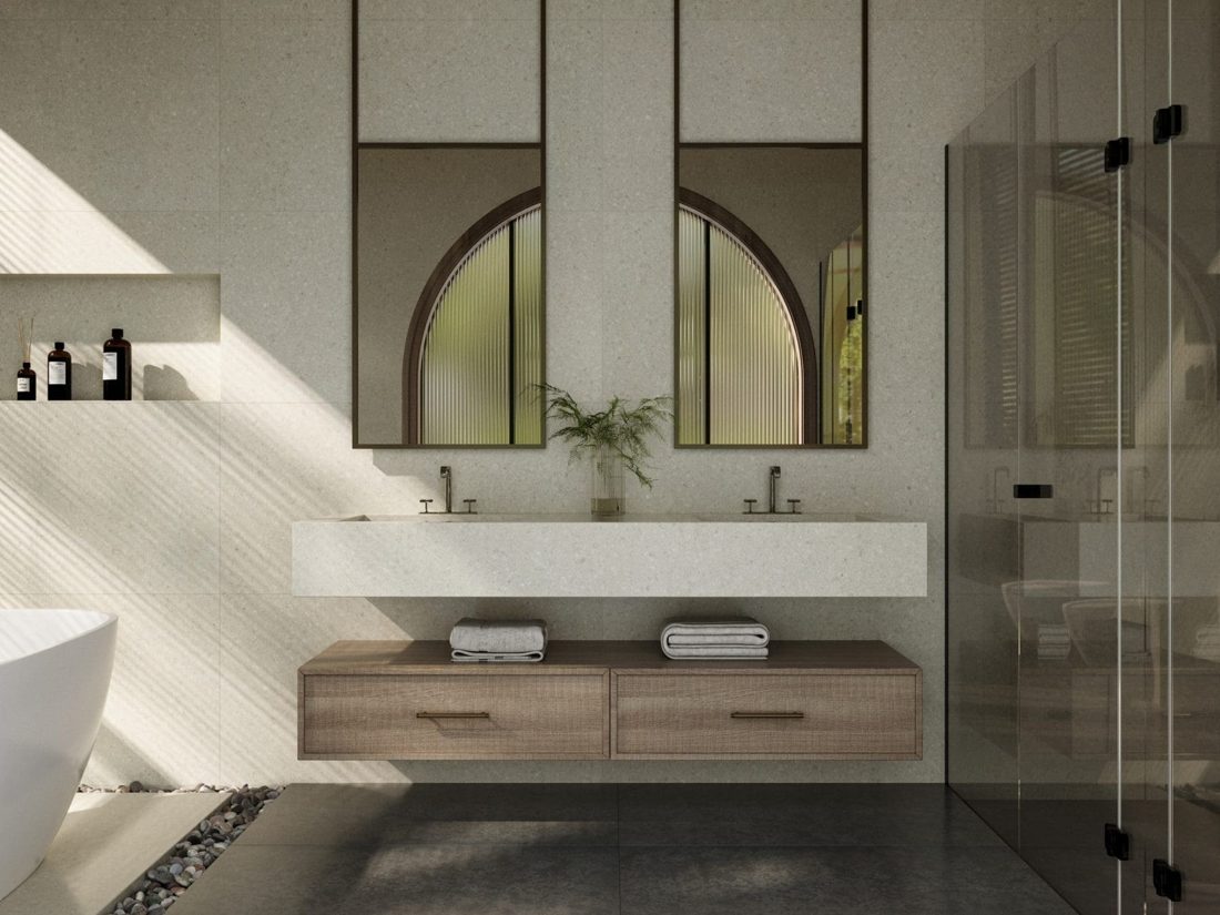 Pompeii Quartz Urban In a room setting