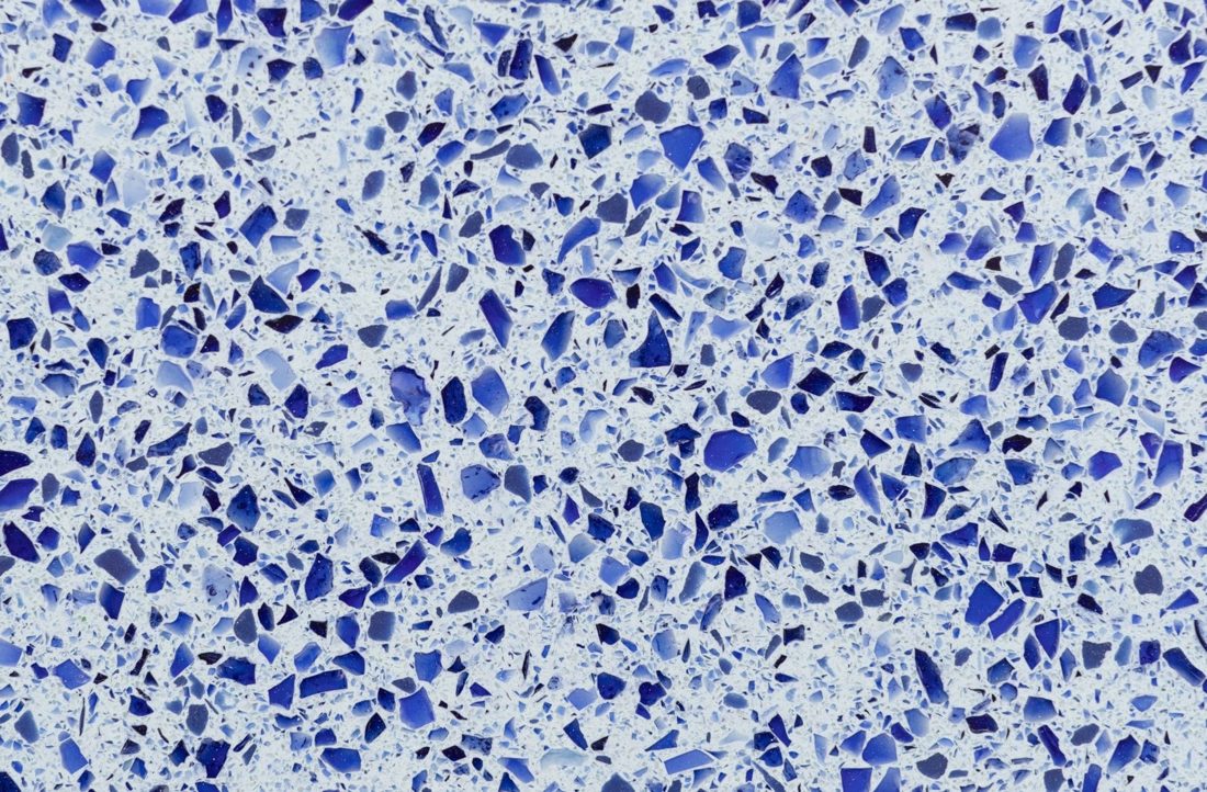 Pompeii Quartz Vetro Blu Vetro Blu close-up